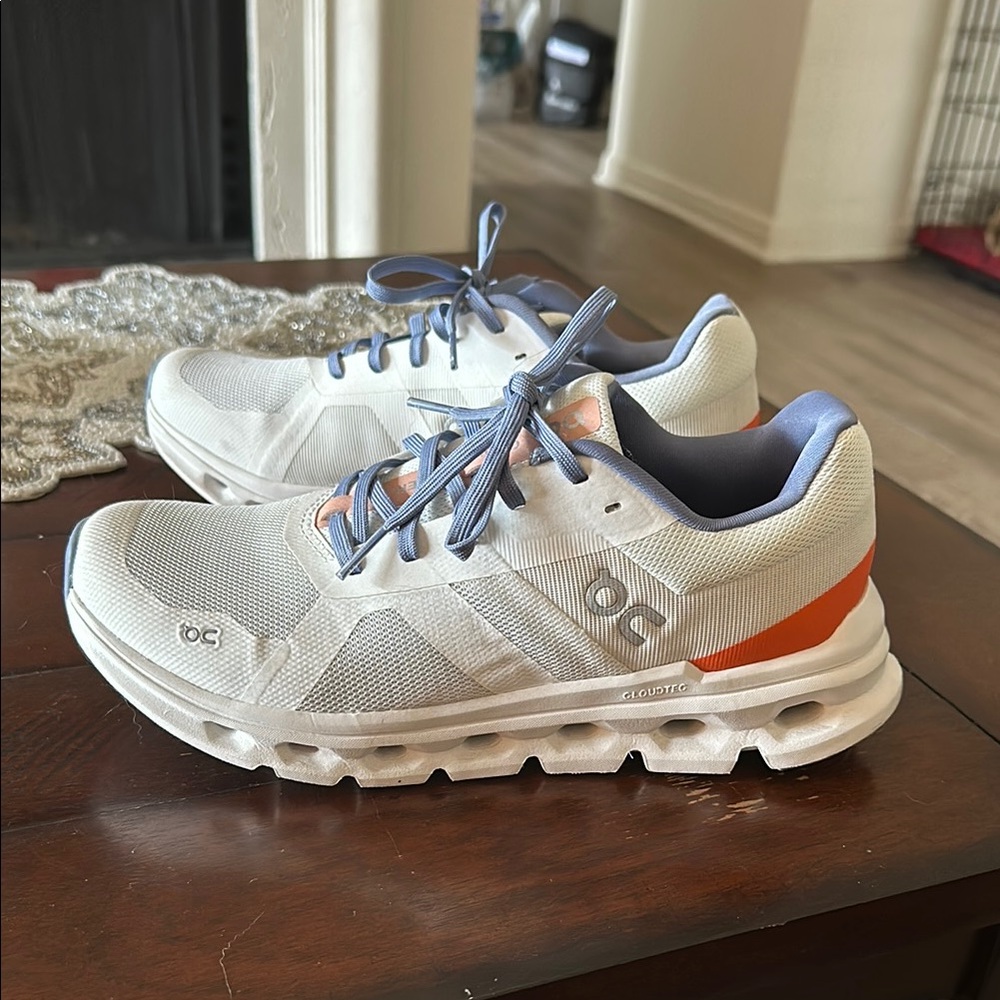 On Running Women's Athletic Shoes - White and Orange
